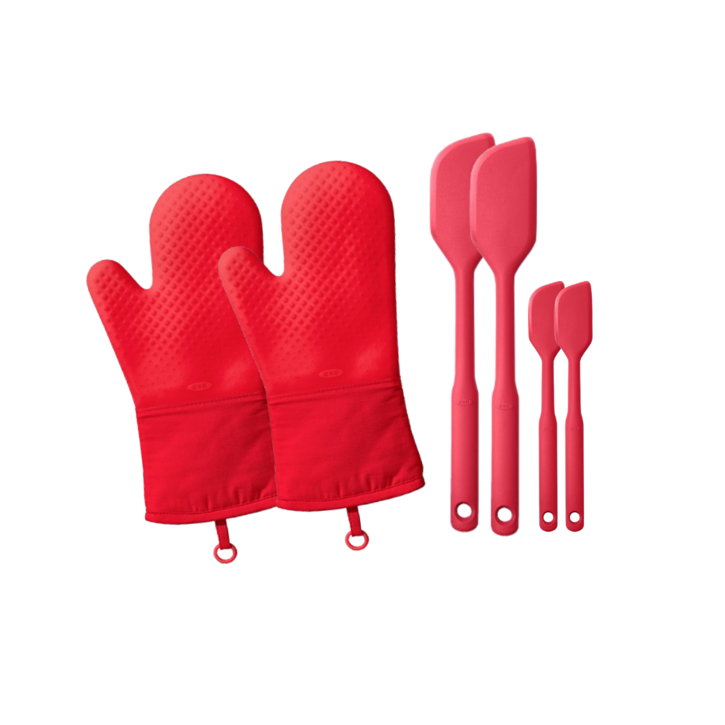 (Valentine Gift Set) ชุดอุปกรณ์เบเกอรี่ซิลิโคน สีแดง I OXO GG Silicone Baking Tools Set - Red (6 ชิ้น)