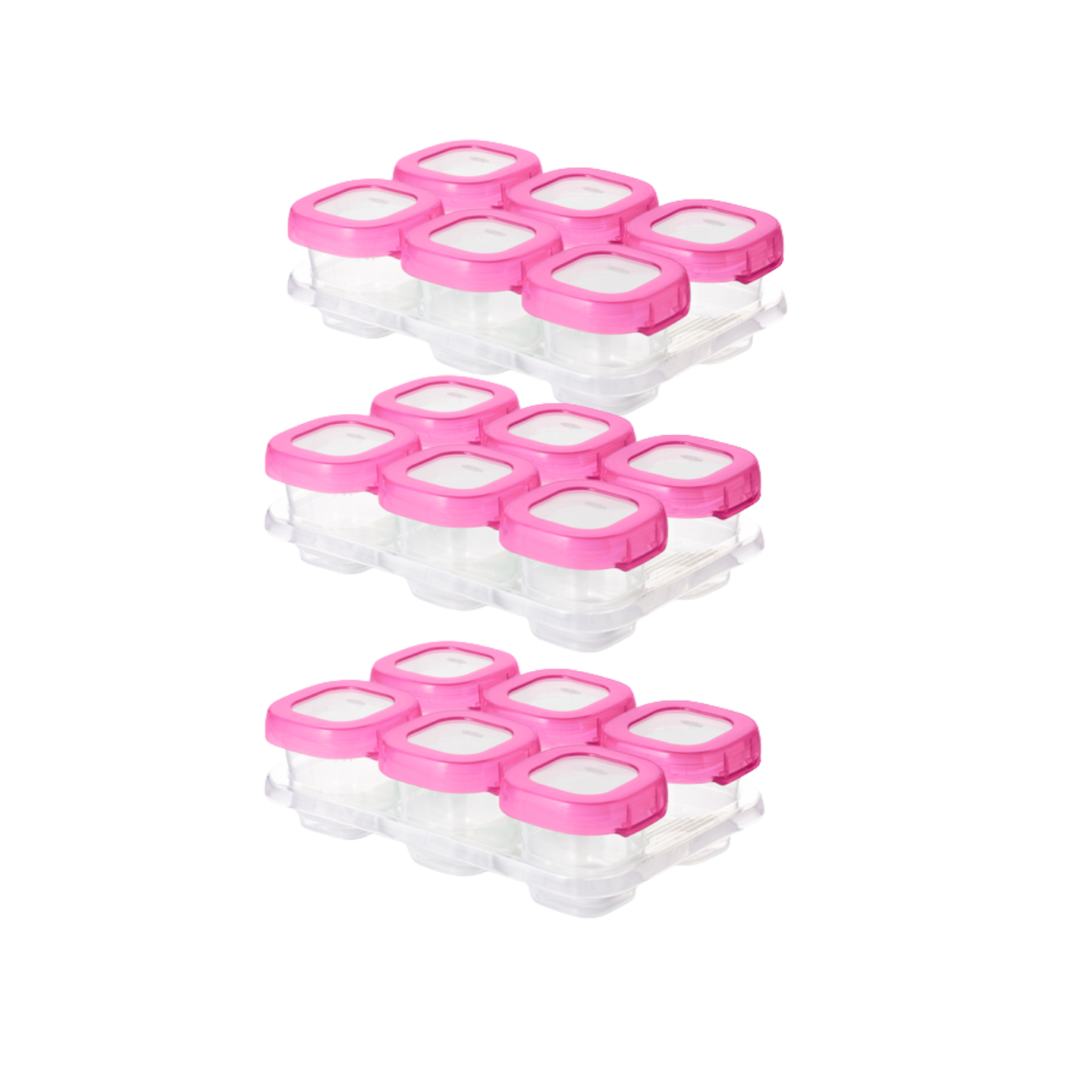 ชุดกล่องเก็บอาหารเด็ก สีชมพู 2 ออนซ์ (3 ชุด) I OXO TOT Pink Baby Blocks Set 2 oz (3 Pieces)