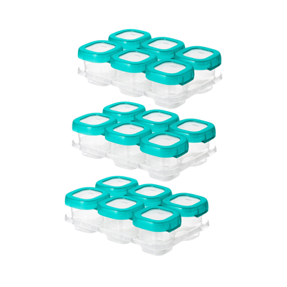 ชุดกล่องเก็บอาหารเด็ก สีฟ้าน้ำทะเล 2 ออนซ์ (3 ชุด) I OXO TOT Teal Baby Blocks Set 2 oz (3 Pieces)