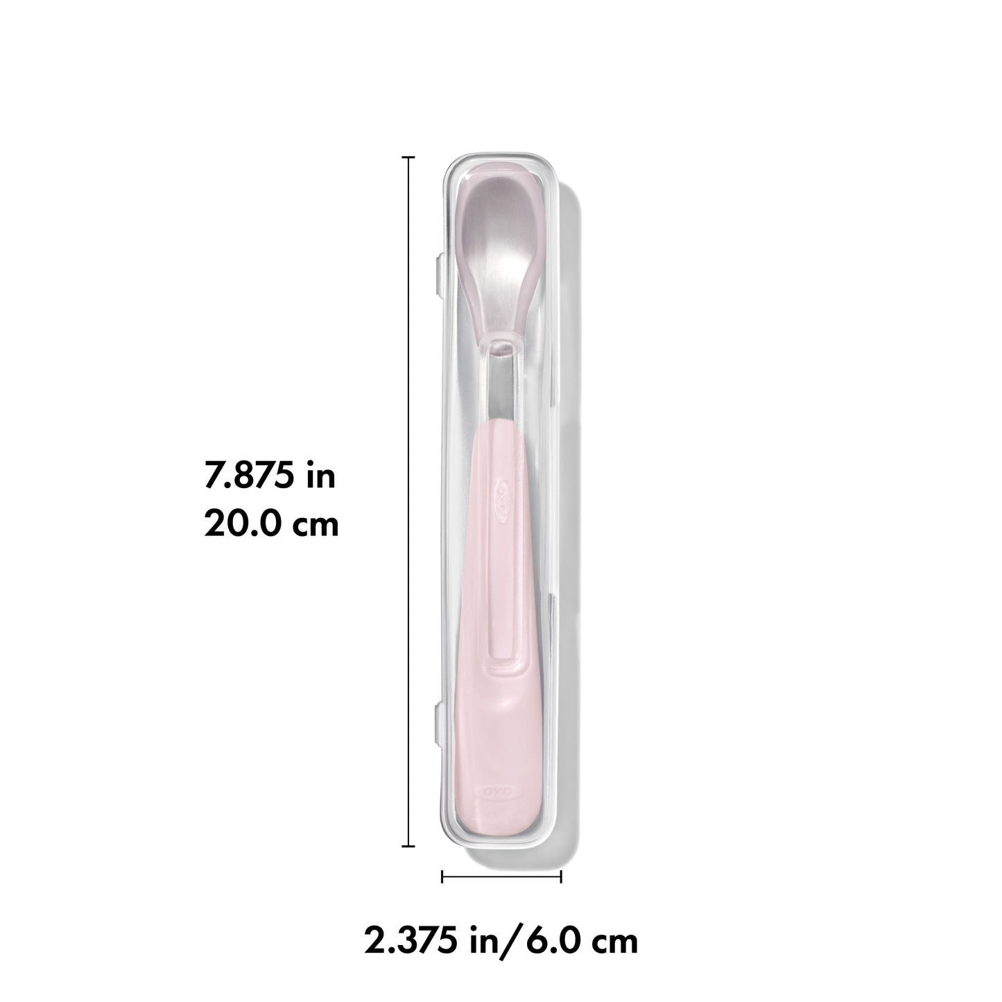 ช้อนป้อนอาหารเด็กแบบพกพา สีชมพูพาสเทล I OXO TOT ON-THE-GO FEEDING SPOON - BLOSSOM