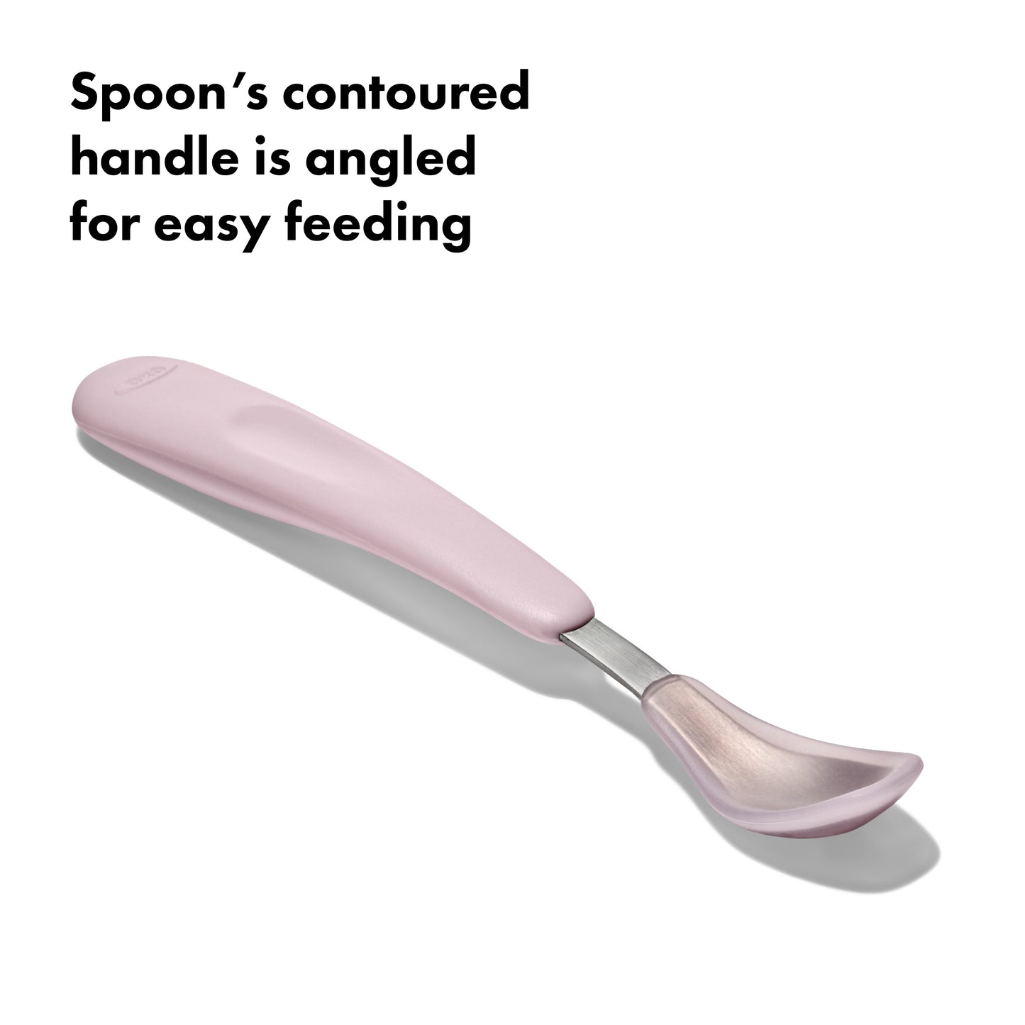 ช้อนป้อนอาหารเด็กแบบพกพา สีชมพูพาสเทล I OXO TOT ON-THE-GO FEEDING SPOON - BLOSSOM