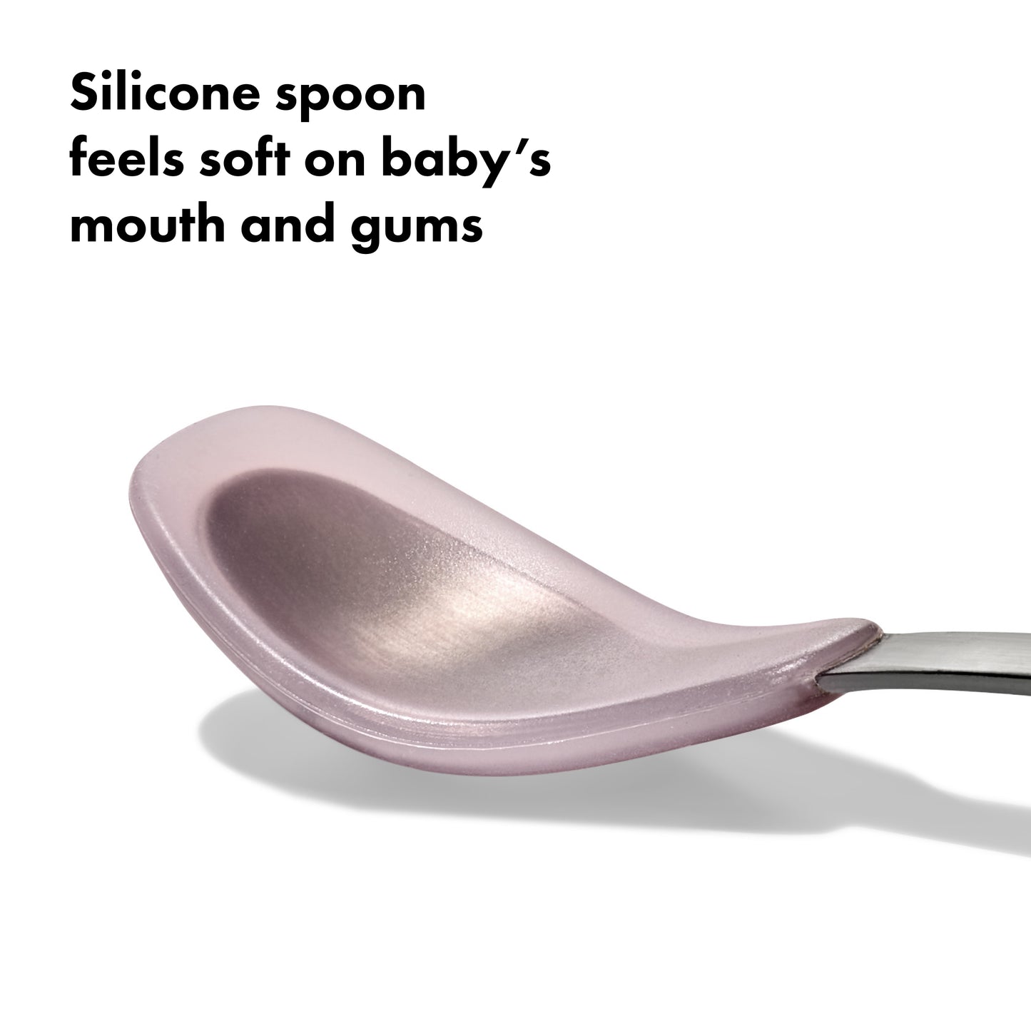 ช้อนป้อนอาหารเด็กแบบพกพา สีชมพูพาสเทล I OXO TOT ON-THE-GO FEEDING SPOON - BLOSSOM