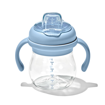 แก้วน้ำ มีหูจับ พร้อมหลอด 6 ออนซ์ สีฟ้าพาสเทล I OXO TOT TRANSITIONS SOFT SPOUT SIPPY CUP WITH REMOVABLE HANDLES 6 OZ DUSK