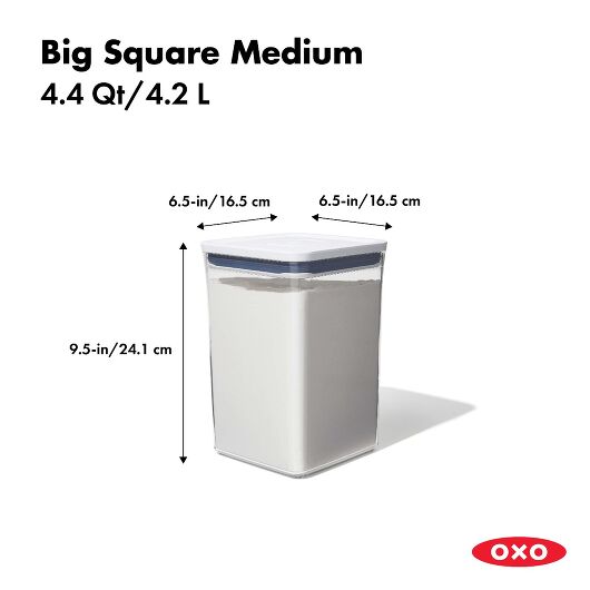 กล่องสูญญากาศใส่อาหาร  สี่เหลี่ยมจัตุรัส ขนาดใหญ่ 4.2 ลิตร/ 3 kg. l OXO GG POP CONTAINER BIG SQUARE - MEDIUM (4.2 L)