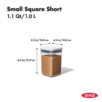 กล่องสูญญากาศใส่อาหาร  สี่เหลี่ยมจัตุรัส ขนาดเล็ก 1 ลิตร/ 0.7 kg. l OXO GG POP CONTAINER SMALL SQUARE - SHORT (1 L)