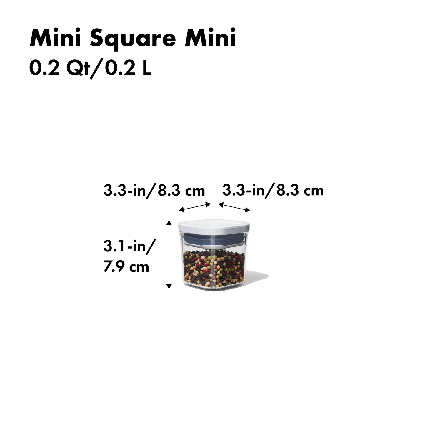 กล่องสูญญากาศใส่อาหาร  สี่เหลี่ยมจัตุรัส ขนาด 0.2 ลิตร/ 0.1 kg. l OXO GG POP CONTAINER MINI SQUARE - MINI (0.2 L)