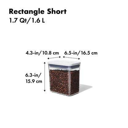 กล่องสูญญากาศใส่อาหาร สี่เหลี่ยมผืนผ้า ขนาดใหญ่ 1.6 ลิตร/ 1 kg. l OXO GG POP CONTAINER RECTANGLE - SHORT (1.6 L)
