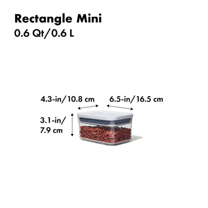 กล่องสูญญากาศใส่อาหาร  สี่เหลี่ยมผืนผ้า ขนาดใหญ่ 0.6 ลิตร/ 0.4 kg. l OXO GG POP CONTAINER RECTANGLE - MINI (0.6 L)