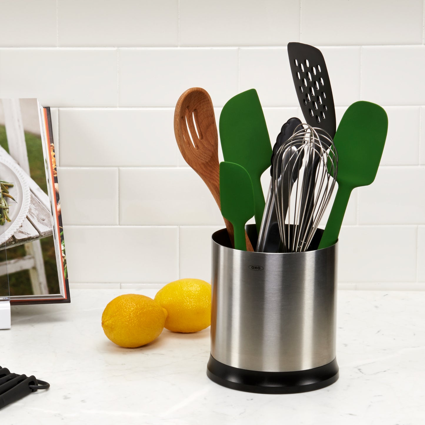ภาชนะใส่และจัดเรียงตะหลิว สแตนเลส I OXO GG STAINLESS STEEL ROTATING UTENSIL HOLDER