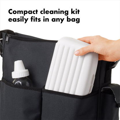 แปรงล้างขวดนม แบบพกพา สีเทา | OXO Tot on-the-go drying rack & bottle brush Grey