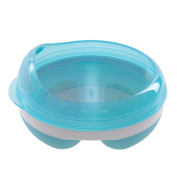 จานป้อนอาหารเด็ก สีฟ้า l OXO Tot Divided Feeding Dish With Removable Ring  Aqua