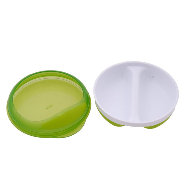 จานป้อนอาหารเด็ก สีเขียว l OXO Tot Divided Feeding Dish With Removable Ring Green