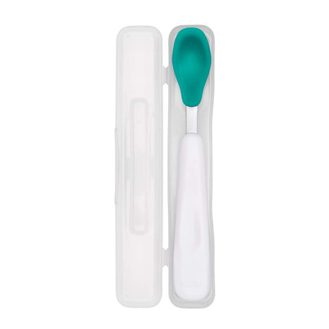 ช้อนป้อนอาหารเด็ก แบบพกพา สีฟ้าน้ำทะเล | OXO Tot On-the-Go Feeding Spoon Teal