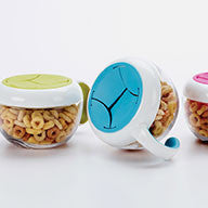 ถ้วยใส่ขนม แบบพกพา สีฟ้า | OXO Tot Flippy™ Snack Cup with Travel Cover- Aqua
