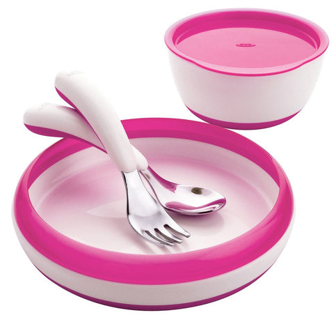 ชุดป้อนอาหารสำหรับเด็ก 4 ชิ้น สีชมพู l OXO Tot 4 Piece Feeding Set Pink