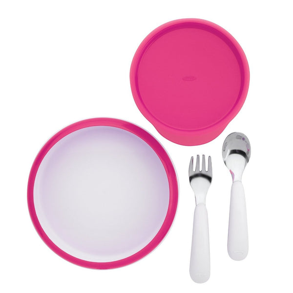 ชุดป้อนอาหารสำหรับเด็ก 4 ชิ้น สีชมพู l OXO Tot 4 Piece Feeding Set Pink