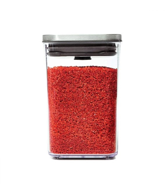 กล่องสูญญากาศใส่อาหาร  สี่เหลี่ยมจัตุรัส ขนาดเล็ก 1 ลิตร /0.7 kg. ฝาสแตนเลสสตีล l OXO STL POP Container, Small Square Short 1 L