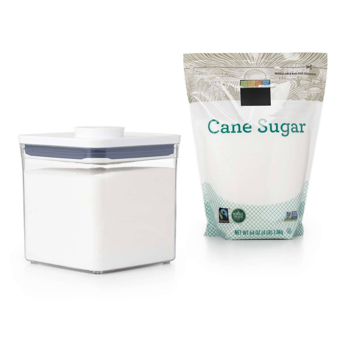 กล่องสูญญากาศใส่อาหาร สี่เหลี่ยมจัตุรัส ขนาดใหญ่ 2.6 ลิตร /2 kg. l OXO GG POP CONTAINER BIG SQUARE - SHORT (2.6 L)