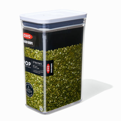 กล่องสูญญากาศใส่อาหาร  สี่เหลี่ยมผืนผ้า ขนาดใหญ่ 2.6 ลิตร/ 2 kg. l OXO GG POP CONTAINER RECTANGLE - MEDIUM (2.6 L)