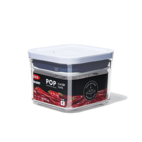 กล่องถนอมอาหาร สูญญากาศ สี่เหลี่ยมจัตุรัส ขนาดเล็ก 0.4 ลิตร l OXO POP Container Small Square Mini 0.4 L
