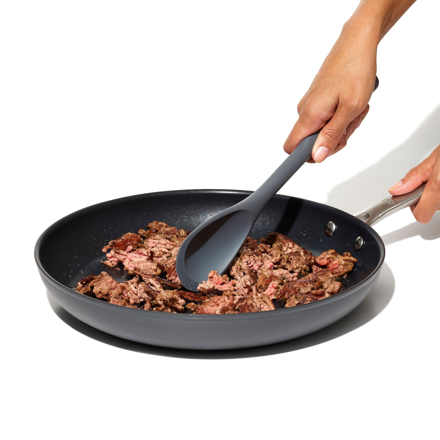 ตะหลิวซิลิโคน ทรงช้อนกลม รุ่นเฟล็กซิเบิล l OXO GG Silicone Chop & Stir Cooking Spoon Peppercorn