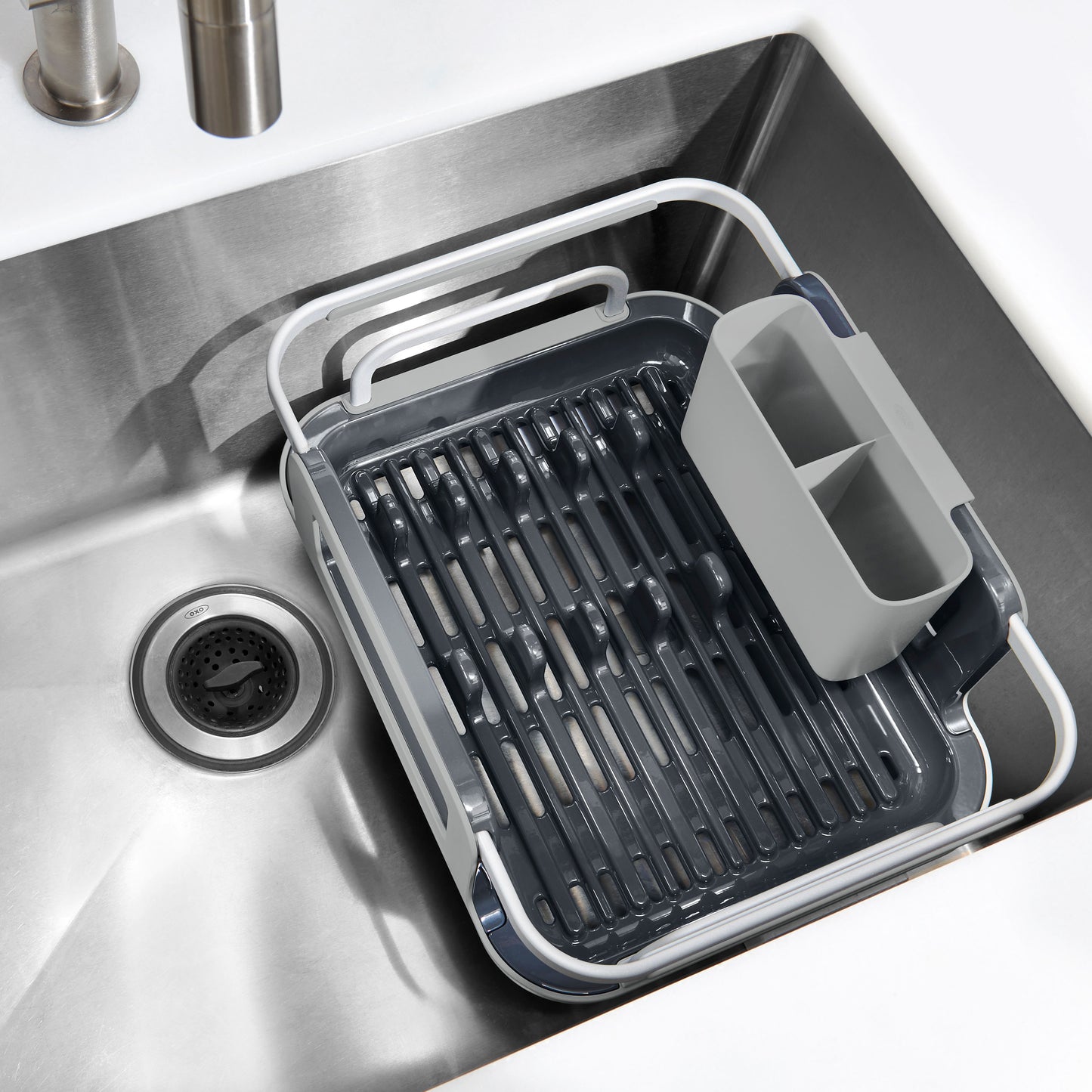 ที่ตากจาน แบบวางบนซิงค์อะลูมิเนียม l OXO GG Over-the-Sink Aluminum Dish Rack