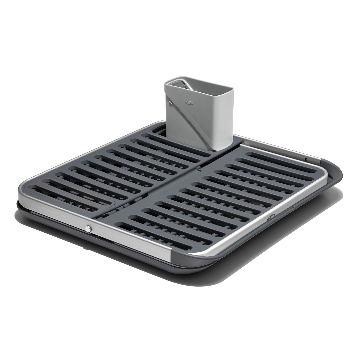 ที่ตากจานพับได้ พร้อมถาดรองน้ำ l OXO GG Aluminum Fold Flat Dish Rack
