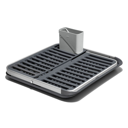 ที่ตากจานพับได้ พร้อมถาดรองน้ำ l OXO GG Aluminum Fold Flat Dish Rack