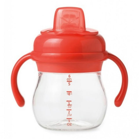 แก้วหัดดื่ม แบบมีมือจับ สีส้ม 6 ออนซ์ l OXO Tot Transitions Soft Spout Sippy Cup With Removable Handles - 6 oz. - orange