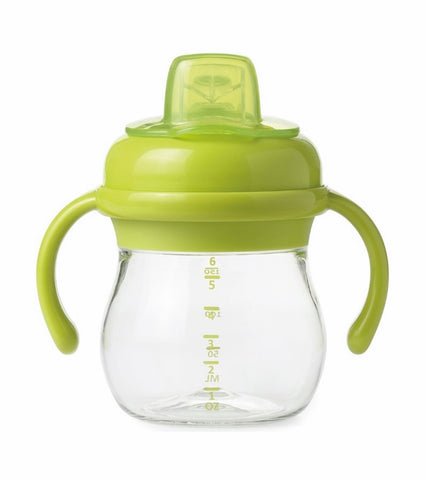 แก้วหัดดื่ม แบบมีมือจับ ขนาด 6 ออนซ์ สีเขียว l OXO Tot grow soft spout sippy cup with removable handles - 6 oz - green