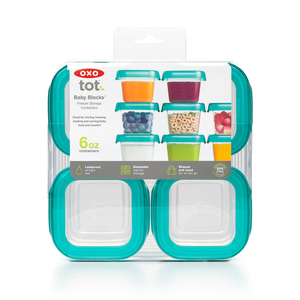 กล่องเก็บอาหารเด็ก ขนาด 6 ออนซ์ สีฟ้าน้ำทะเล l OXO Tot Baby Blocks 6 oz. Teal