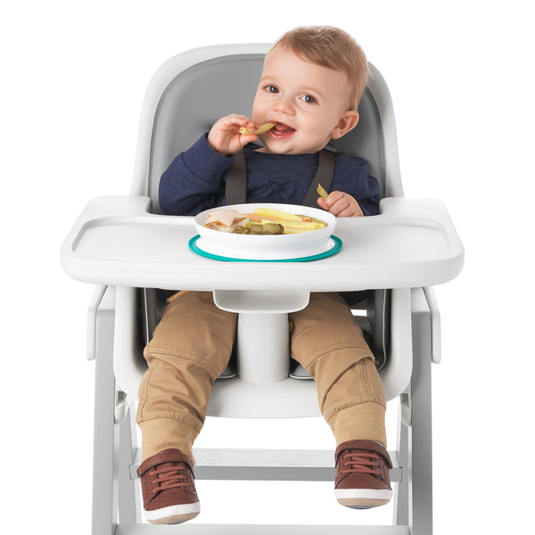 จานอาหารเด็ก ที่ยึดติดกับโต๊ะ สีฟ้าน้ำทะเล l OXO Tot Stick & Stay Suction Plate Teal