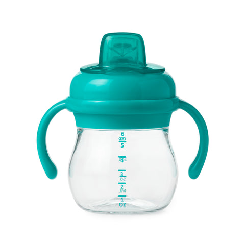 แก้วหัดดื่ม แบบมีมือจับ 6 ออนซ์ ฟ้าน้ำทะเล l OXO Tot grow soft spout sippy cup with removable handles 6 oz Teal