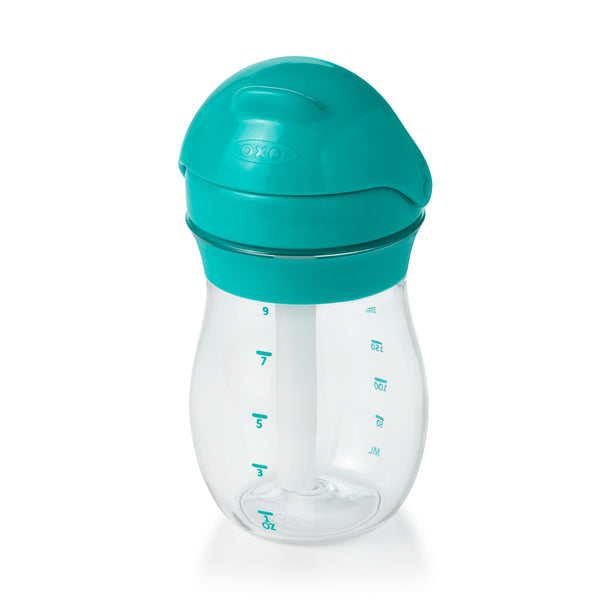 แก้วน้ำพร้อมหลอด 9 ออนซ์ สีฟ้าน้ำทะเล | OXO Tot grow straw cup 9 oz. Teal