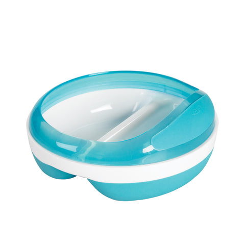 จานป้อนอาหารเด็ก สีฟ้า l OXO Tot Divided Feeding Dish With Removable Ring  Aqua