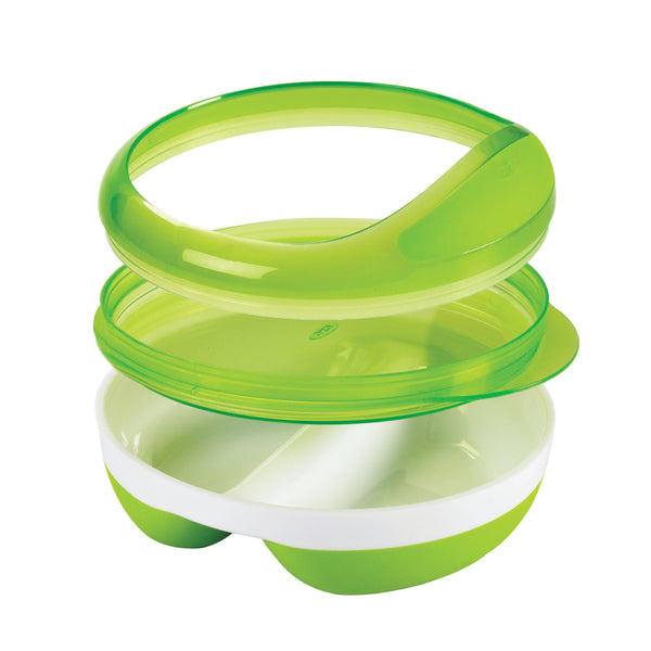 จานป้อนอาหารเด็ก สีเขียว l OXO Tot Divided Feeding Dish With Removable Ring Green