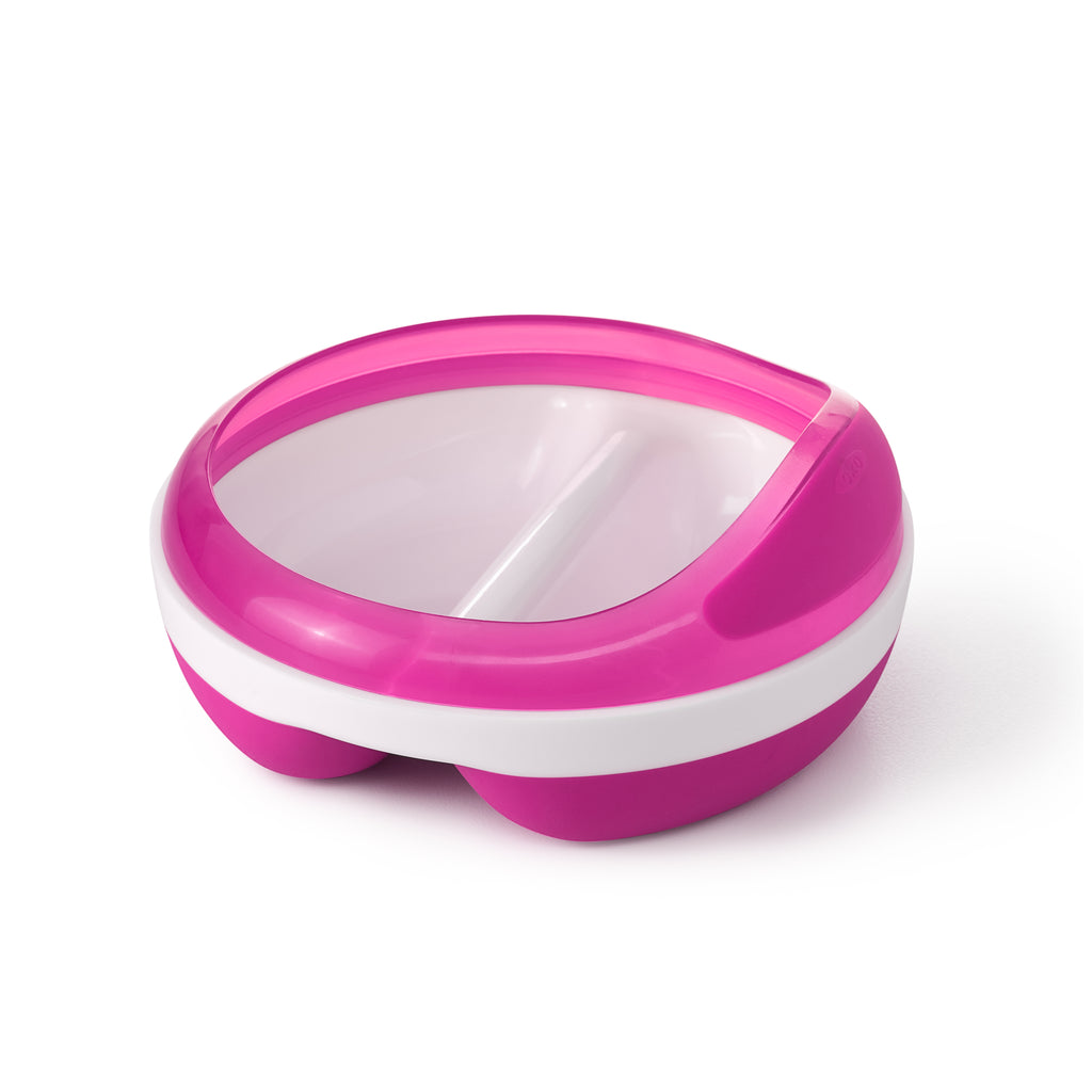 จานป้อนอาหารเด็ก สีชมพู l OXO Tot Divided Feeding Dish With Removable Ring Pink