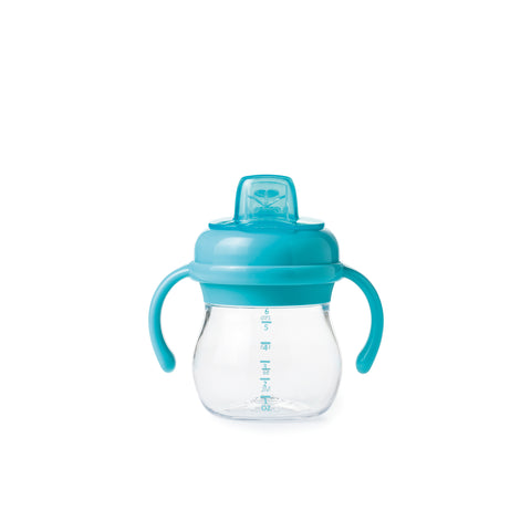 แก้วหัดดื่ม แบบมีมือจับ ขนาด 6 ออนซ์ สีฟ้า l OXO Tot Transitions Soft Spout Sippy Cup With Removable Handles 6 oz. - aqua