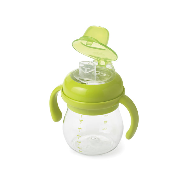 แก้วหัดดื่ม แบบมีมือจับ ขนาด 6 ออนซ์ สีเขียว l OXO Tot grow soft spout sippy cup with removable handles - 6 oz - green