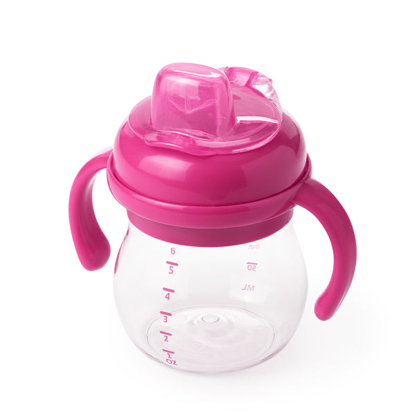 แก้วหัดดื่ม แบบมีมือจับ ขนาด 6 ออนซ์ สีชมพู l OXO Tot grow soft spout sippy cup with removable handles - 6 oz - pink