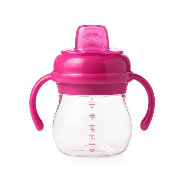 แก้วหัดดื่ม แบบมีมือจับ ขนาด 6 ออนซ์ สีชมพู l OXO Tot grow soft spout sippy cup with removable handles - 6 oz - pink