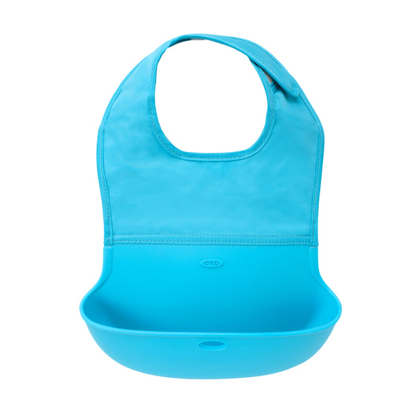 ผ้ากันเปื้อนเด็ก สีฟ้า | OXO Tot Roll-Up Bib Aqua