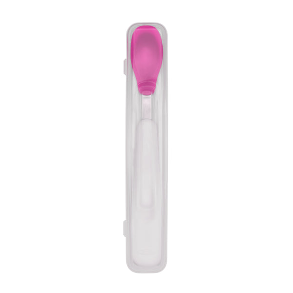 ช้อนป้อนอาหารเด็ก แบบพกพา สีชมพู | OXO Tot On the Go Feeding Spoon Pink