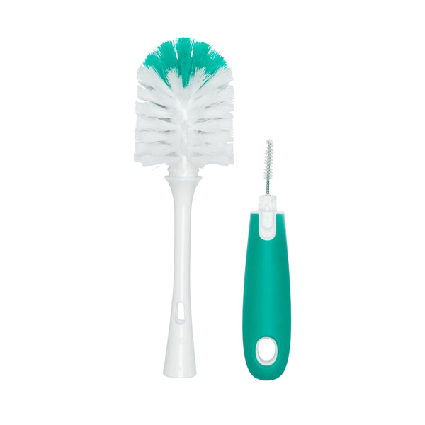 แปรงล้างขวดนม และ ล้างจุกนม | OXO Tot Bottle Brush with Nipple Cleaner and Stand Teal