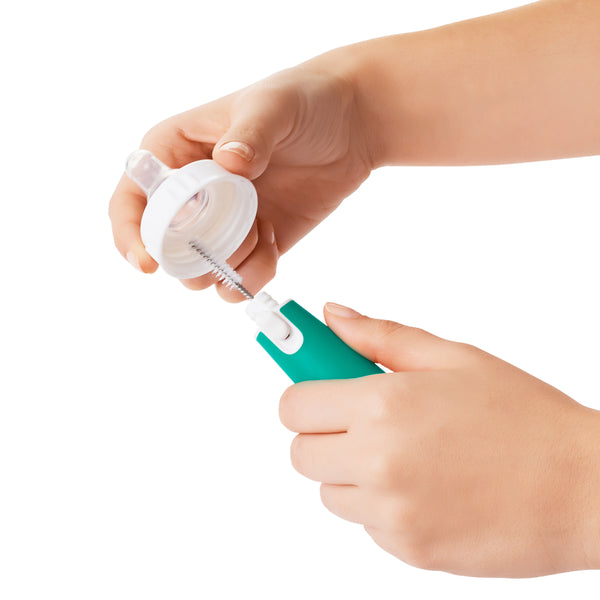 แปรงล้างขวดนม และ ล้างจุกนม | OXO Tot Bottle Brush with Nipple Cleaner and Stand Teal