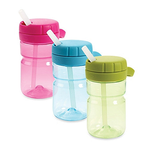 แก้วน้ำ ทวิสท้อป พร้อมหลอด 12 ออนซ์ สีฟ้า | OXO Tot twist top water bottle - aqua