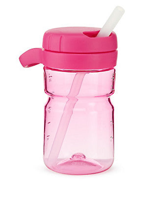 แก้วน้ำ ทวิสท้อป พร้อมหลอด 12 ออนซ์ สีชมพู |  OXO Tot twist top water bottle pink