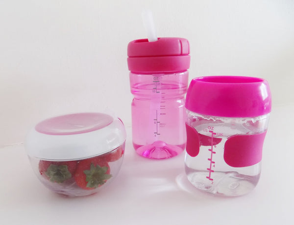 แก้วน้ำ ทวิสท้อป พร้อมหลอด 12 ออนซ์ สีชมพู |  OXO Tot twist top water bottle pink